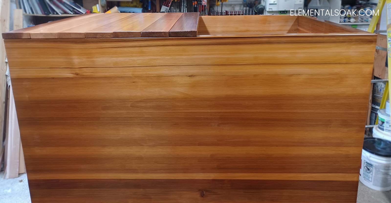 Custom made cedar soaking tub